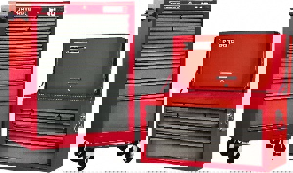 2 Piece, Red/Gray Steel Chest/Roller Cabinet Combo