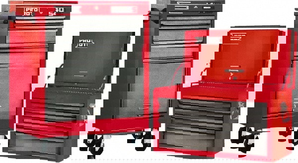 2 Piece, Red/Gray Steel Chest/Roller Cabinet Combo