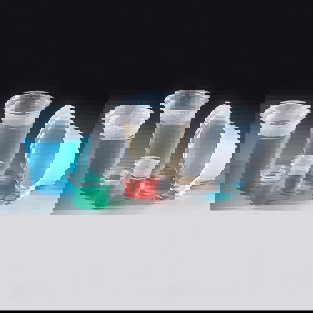 Beakers & Pipettes; Beaker Type: Beaker ; Volume Capacity: 150.0ml ; Material: Polystyrene ; Maximum Temperature: 212F ; Labware Transparency: Translucent ; Graduations: No