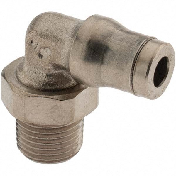 Push-To-Connect Tube to Male & Tube to Male BSPT Tube Fitting: Male Elbow, 1/8