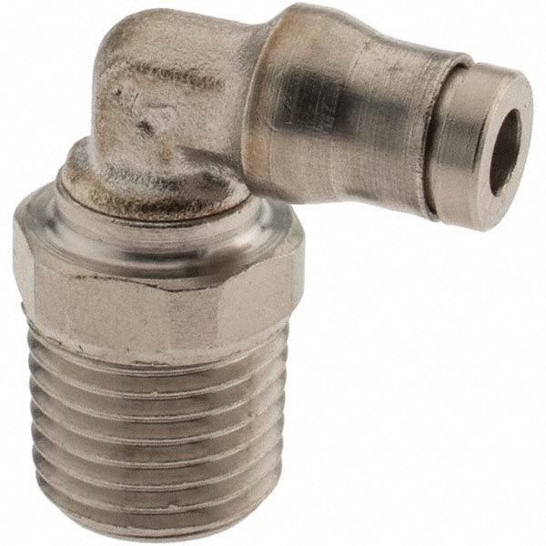 Push-To-Connect Tube to Male & Tube to Male BSPT Tube Fitting: Male Elbow, 1/4
