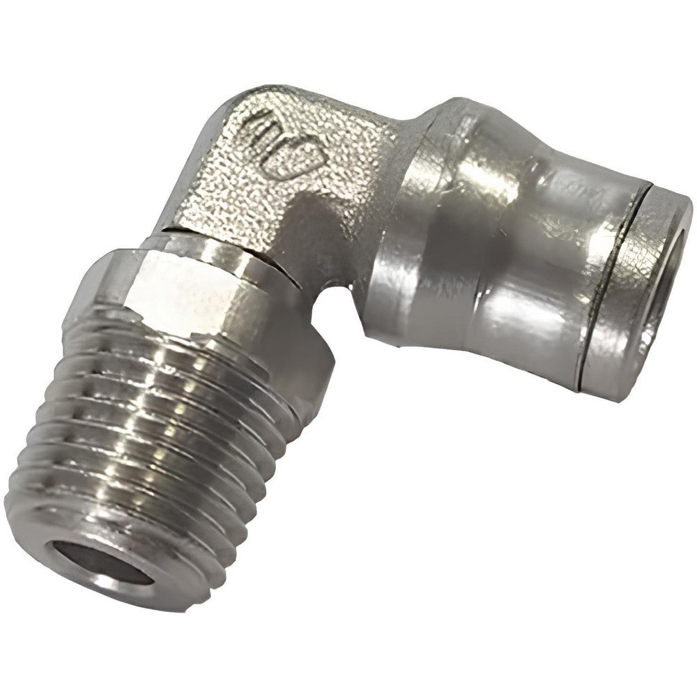 Push-to-Connect Tube x Male x Tube x Male BSPT Fitting: Stud Elbow, BSPT, 6.00 mm OD