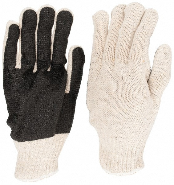 Work Gloves: PiP 36-110PC-BK, Size Large, PVC-Coated Cotton & Polyester, General Purpose