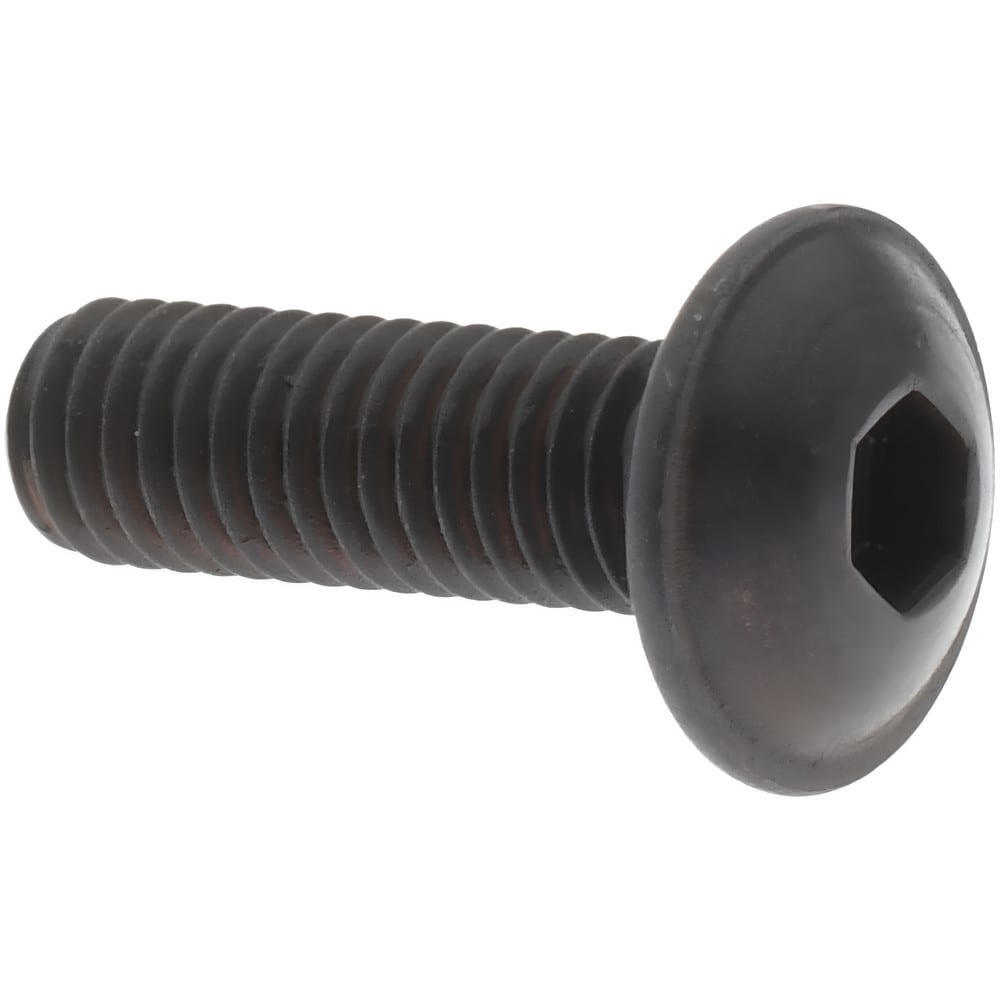 Button Socket Cap Screw: #10-32 x 5/8, Alloy Steel, Black Oxide Coated