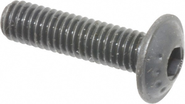 Button Socket Cap Screw: #10-32 x 3/4, Alloy Steel, Black Oxide Coated