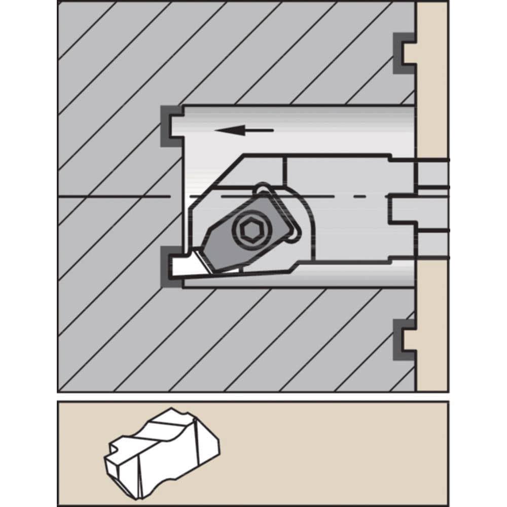 Indexable Grooving Toolholder: A20UNSR3, Internal, Right Hand