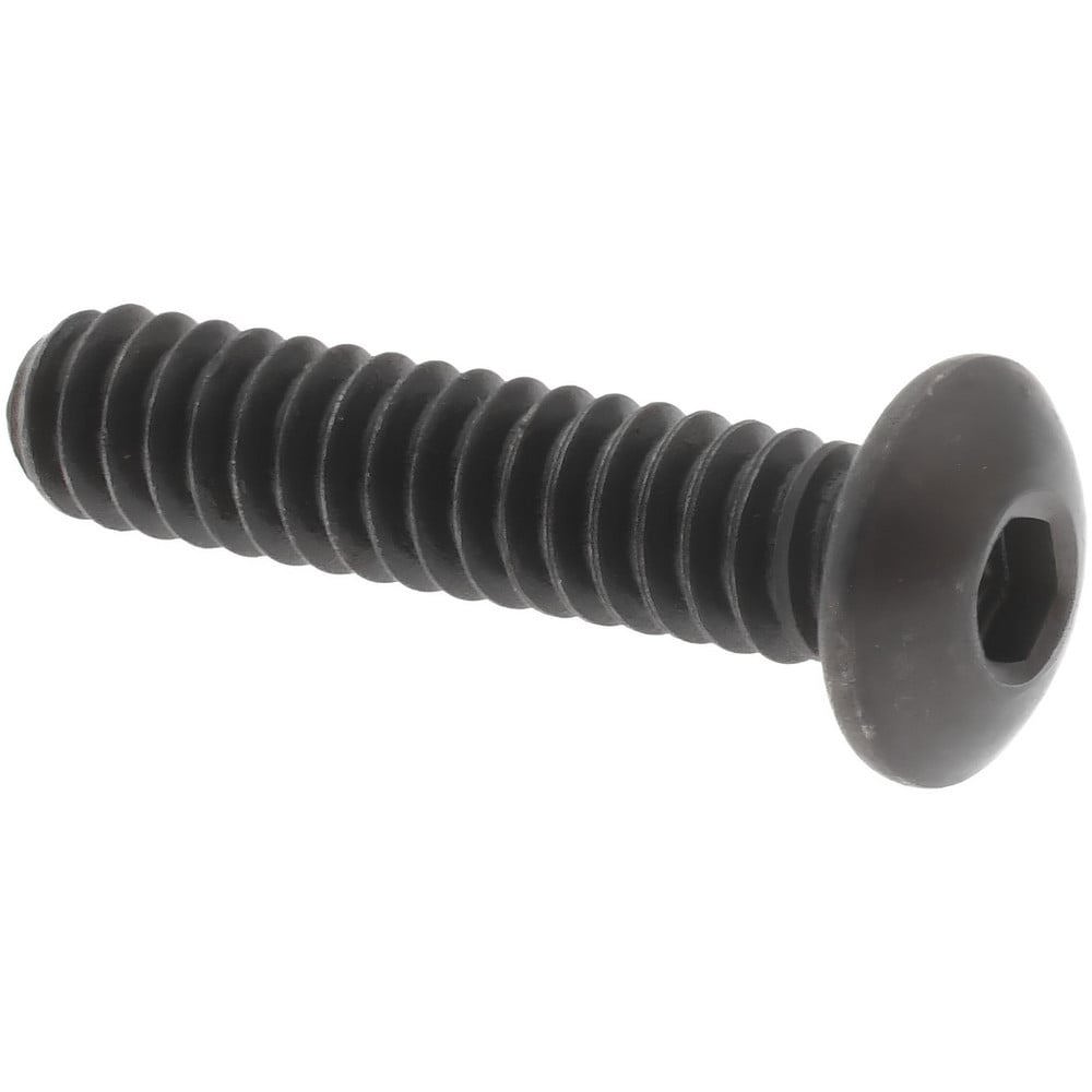 Button Socket Cap Screw: #6-32 x 5/8, Alloy Steel, Black Oxide Coated