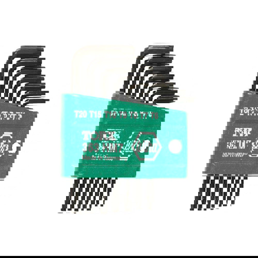 Torx Key Set: 7 Pc, L-Handle, T6 to T20