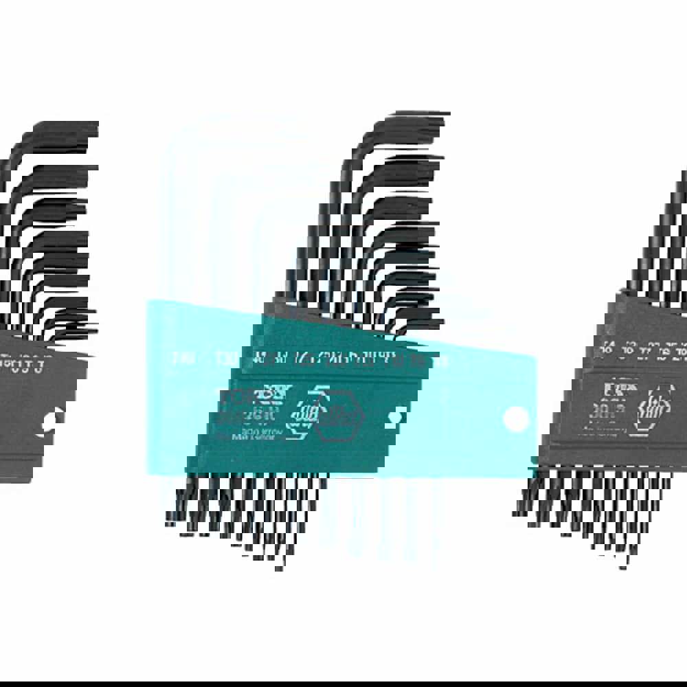 Torx Key Set: 9 Pc, L-Handle, T8 to T40