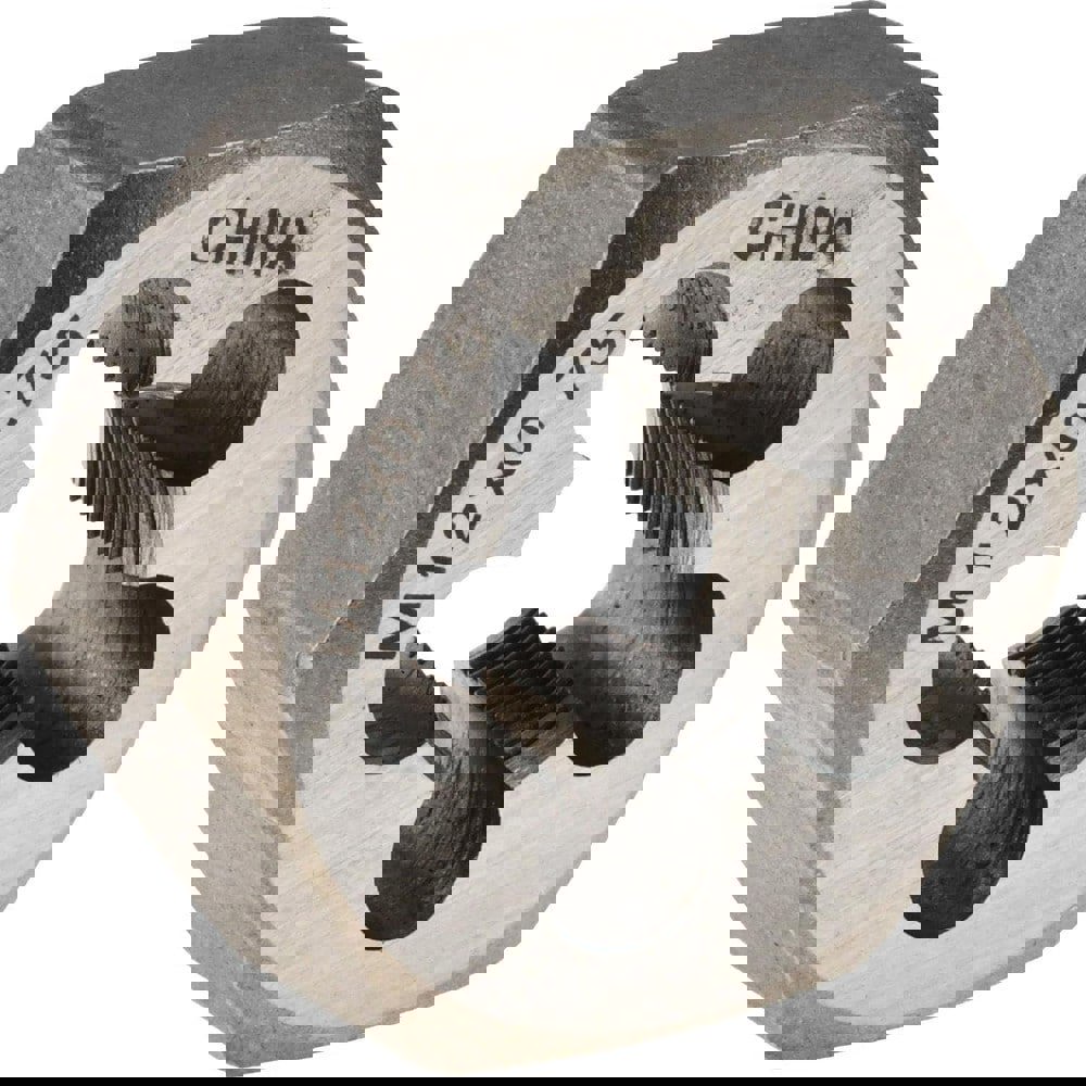 Hex Rethreading Die: M12x0.75, Right Hand, Carbon Steel