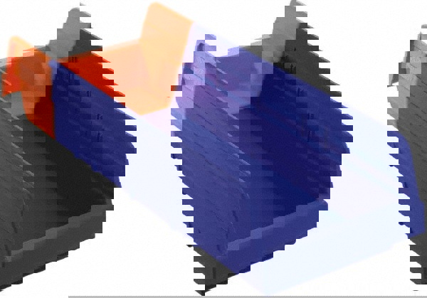 Plastic Hopper Shelf Bin: Blue & Orange