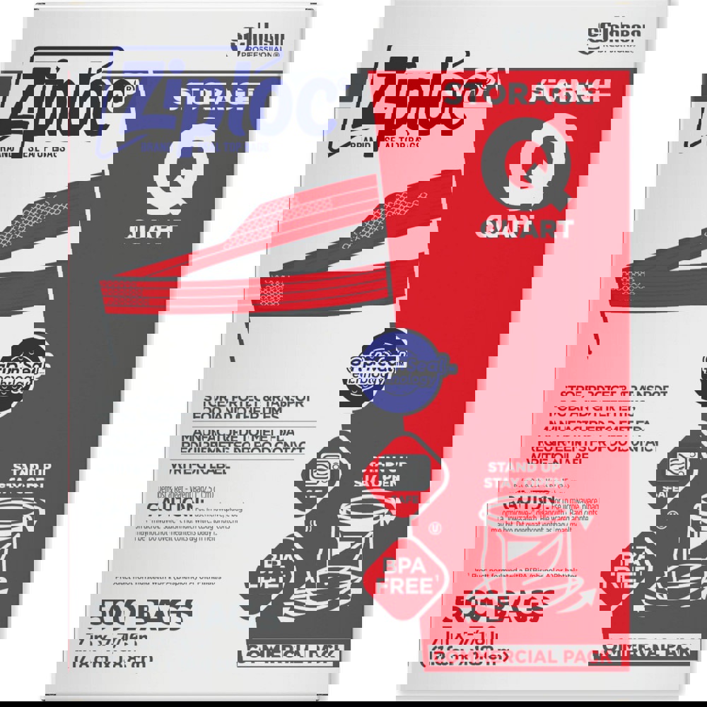 Storage Bag: 1 qt, Clear, Plastic