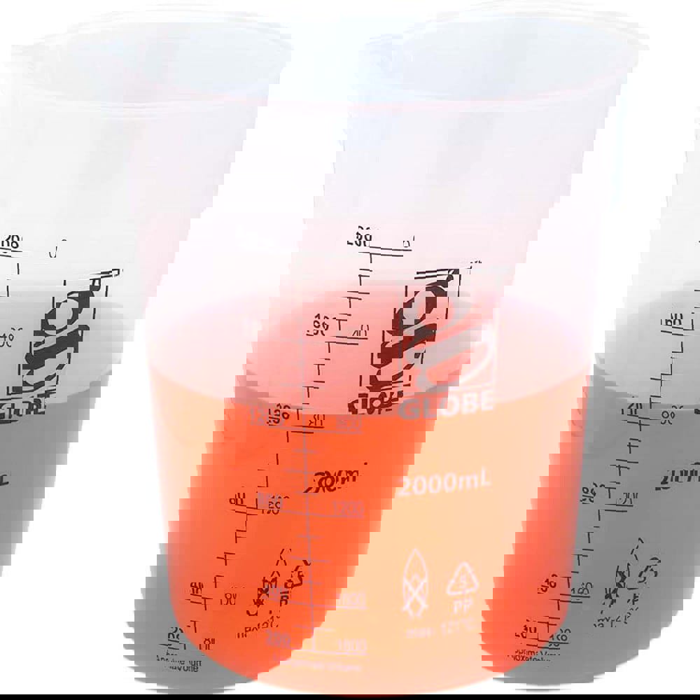 Beakers & Pipettes; Beaker Type: Griffin Style Graduated Beaker ; Volume Capacity: 2000.0ml ; Material: Polypropylene ; Maximum Temperature: 180F ; Labware Transparency: Translucent ; Graduations: Yes