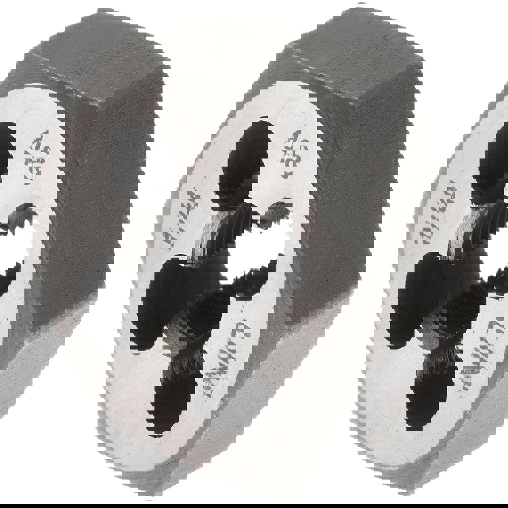 Hex Rethreading Die: 1/4-48, Right Hand, Carbon Steel