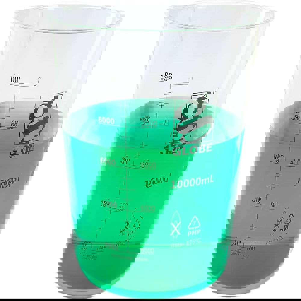 Beakers & Pipettes; Beaker Type: Griffin Style Graduated Beaker ; Volume Capacity: 10000.0ml ; Material: Polymethylpentene ; Maximum Temperature: 392F ; Labware Transparency: Translucent ; Graduations: Yes