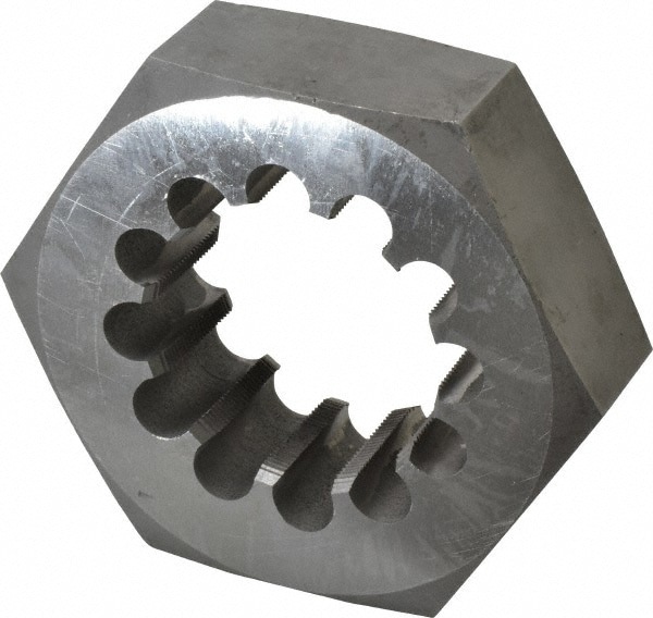 Hex Rethreading Die: 2-1/2-18, Right Hand, Carbon Steel