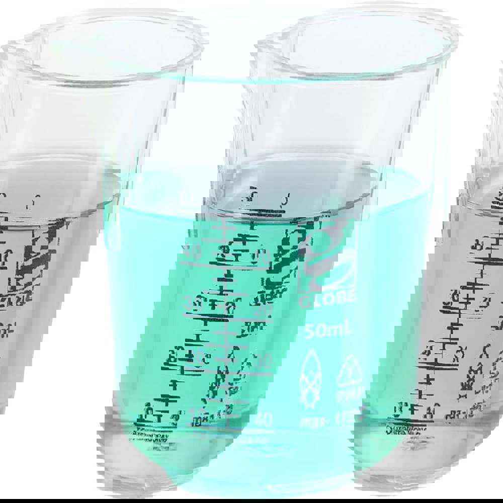 Beakers & Pipettes; Beaker Type: Griffin Style Graduated Beaker ; Volume Capacity: 50.0ml ; Material: Polymethylpentene ; Maximum Temperature: 392F ; Labware Transparency: Translucent ; Graduations: Yes