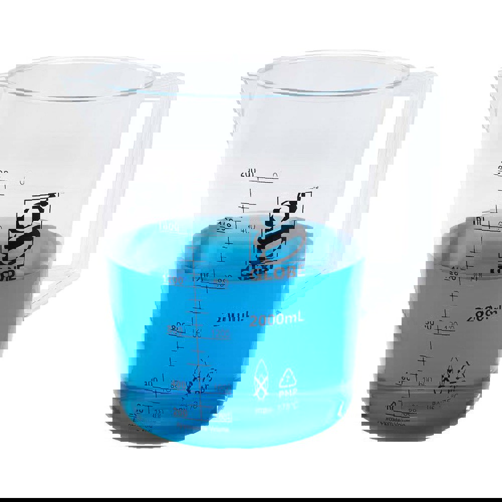 Beakers & Pipettes; Beaker Type: Pitcher ; Volume Capacity: 2000.0ml ; Material: Polymethylpentene ; Maximum Temperature: 392F ; Labware Transparency: Translucent ; Graduations: Yes