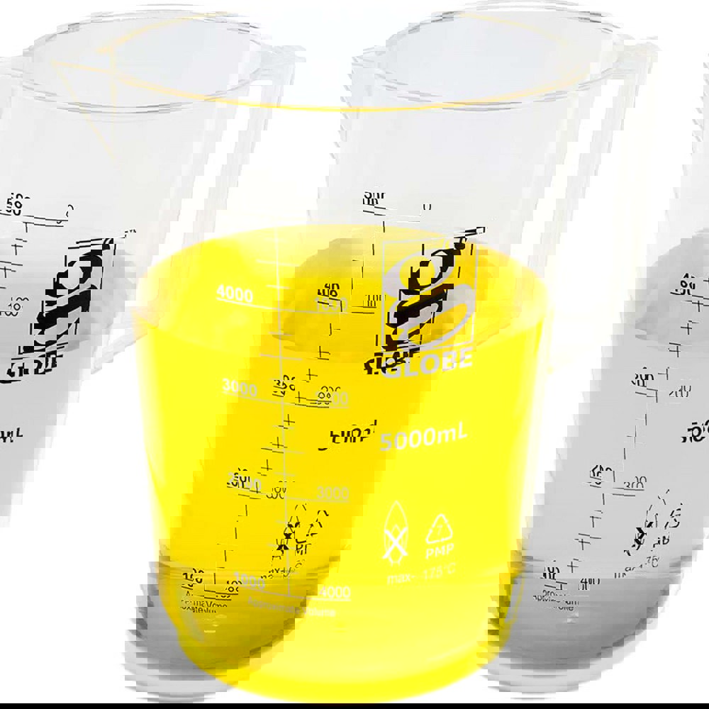 Beakers & Pipettes; Beaker Type: Pitcher ; Volume Capacity: 5000.0ml ; Material: Polymethylpentene ; Maximum Temperature: 392F ; Labware Transparency: Translucent ; Graduations: Yes