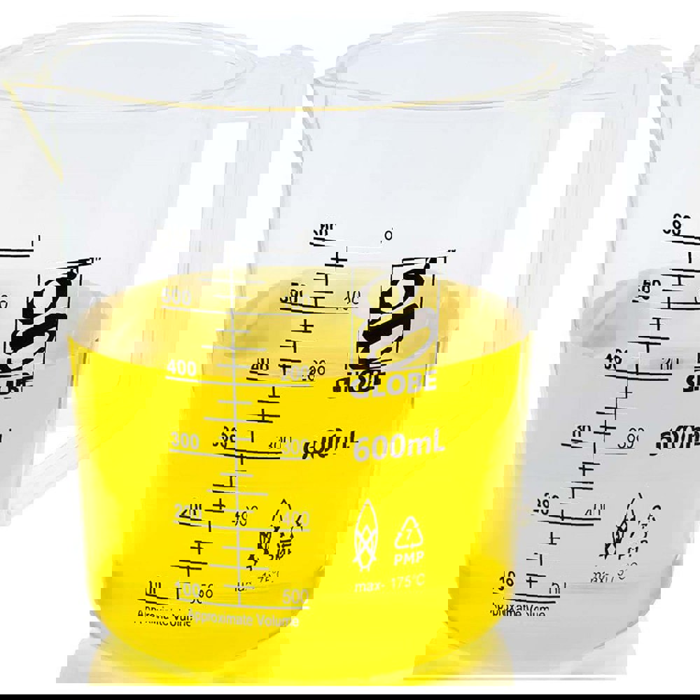 Beakers & Pipettes; Beaker Type: Pitcher ; Volume Capacity: 600.0ml ; Material: Polymethylpentene ; Maximum Temperature: 392F ; Labware Transparency: Translucent ; Graduations: Yes