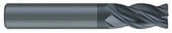 Square End Mill: 1/2'' Dia, 1-1/4'' LOC, 1/2'' Shank Dia, 3-1/4'' OAL, 4 Flutes, Solid Carbide