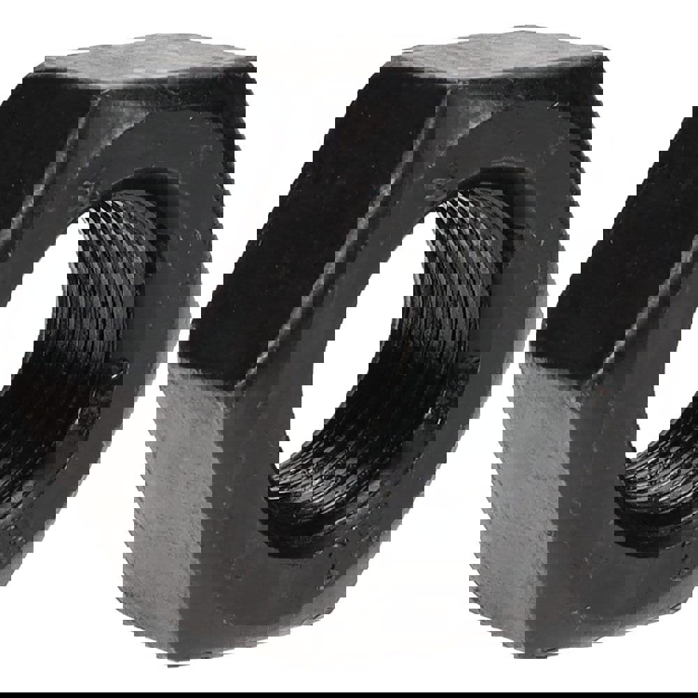 Heavy Hex Nut: 1-8, Grade A194 Grade 2H Steel, Bright/Uncoated Finish