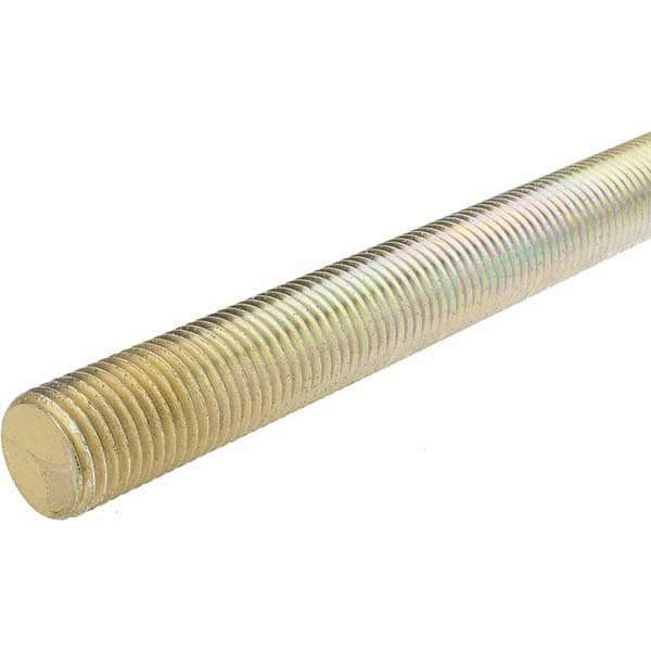Threaded Rod: 1-1/4-7, 6' Long, Low Carbon Steel