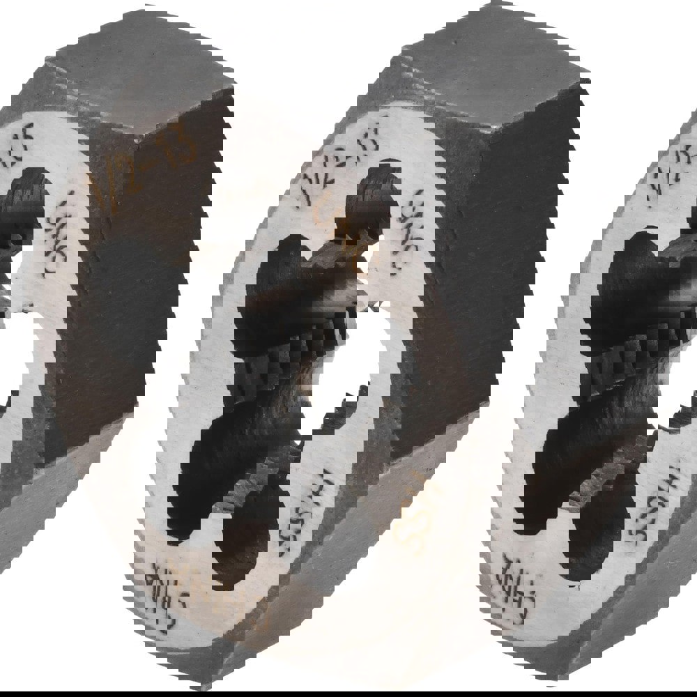 Hex Rethreading Die: 1/2-13, Right Hand, High-Speed Steel
