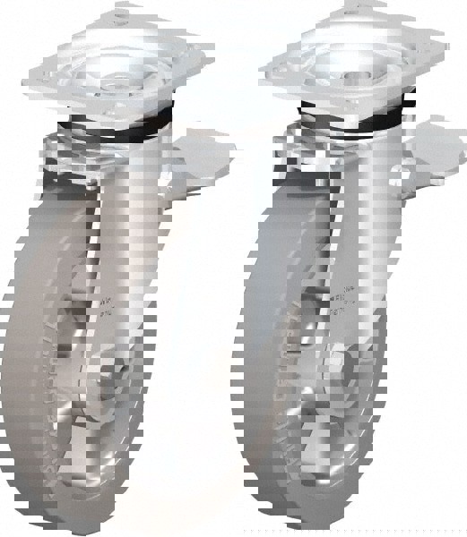 Swivel Top Plate Caster: Solid Rubber, 6-1/2