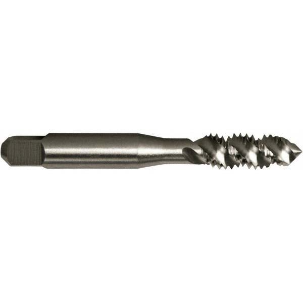 Spiral Flute Tap: 1/2-20 UNF, 3 Flutes, Plug, 2/3B Class of Fit, High Speed Steel, Bright/Uncoated
