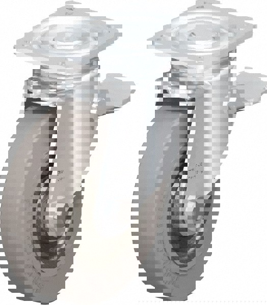 Swivel Top Plate Caster: Solid Rubber, 6-1/2