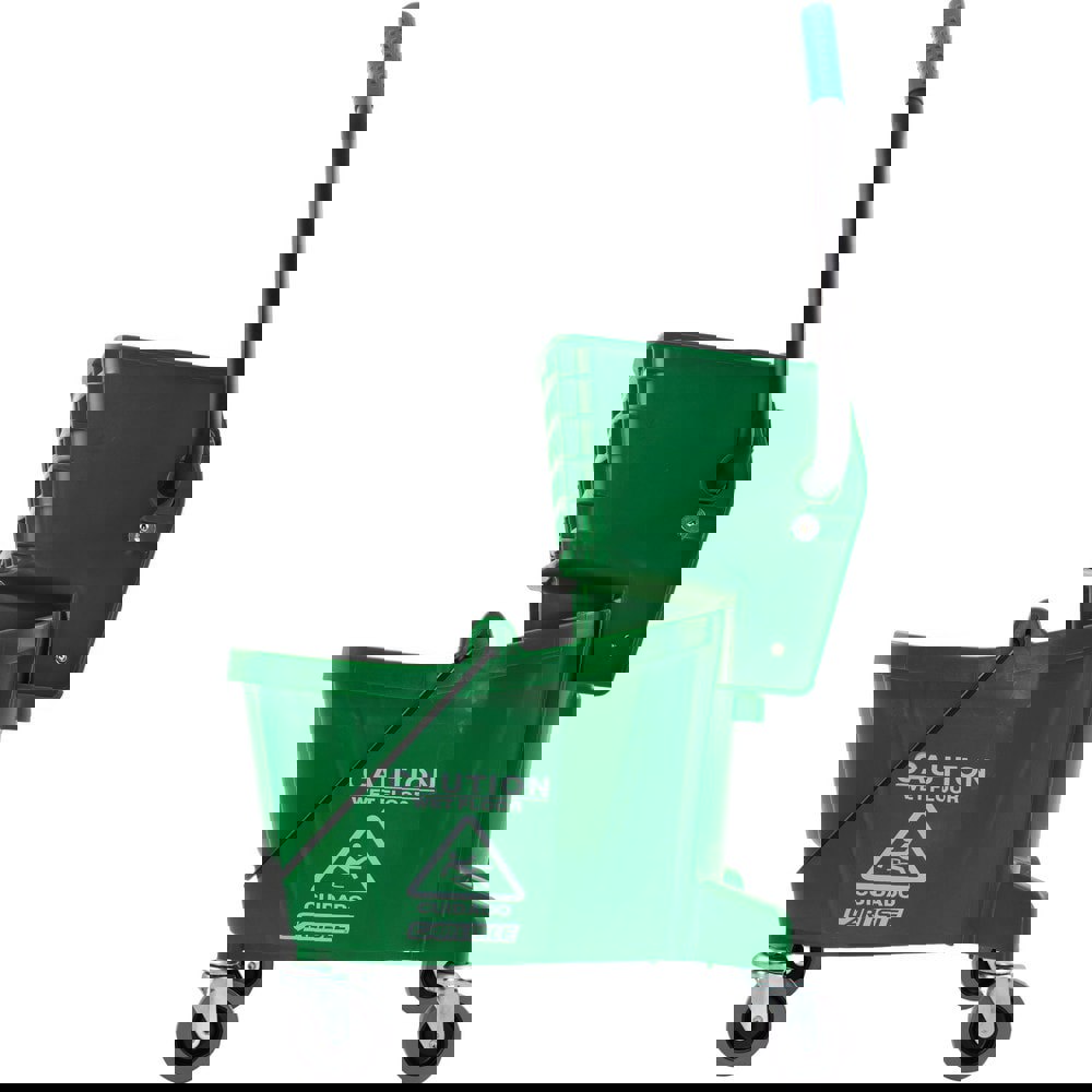 Mop Buckets & Wringers; Connection Type: None ; Mop Capacity: 26 ; Handle Material: Ergonomic Dual Component ; Color: Green ; Features: Durable Material; Side-Press Wringer; Color-Coded Design; Non-Marking Casters; Ergonomic Handle