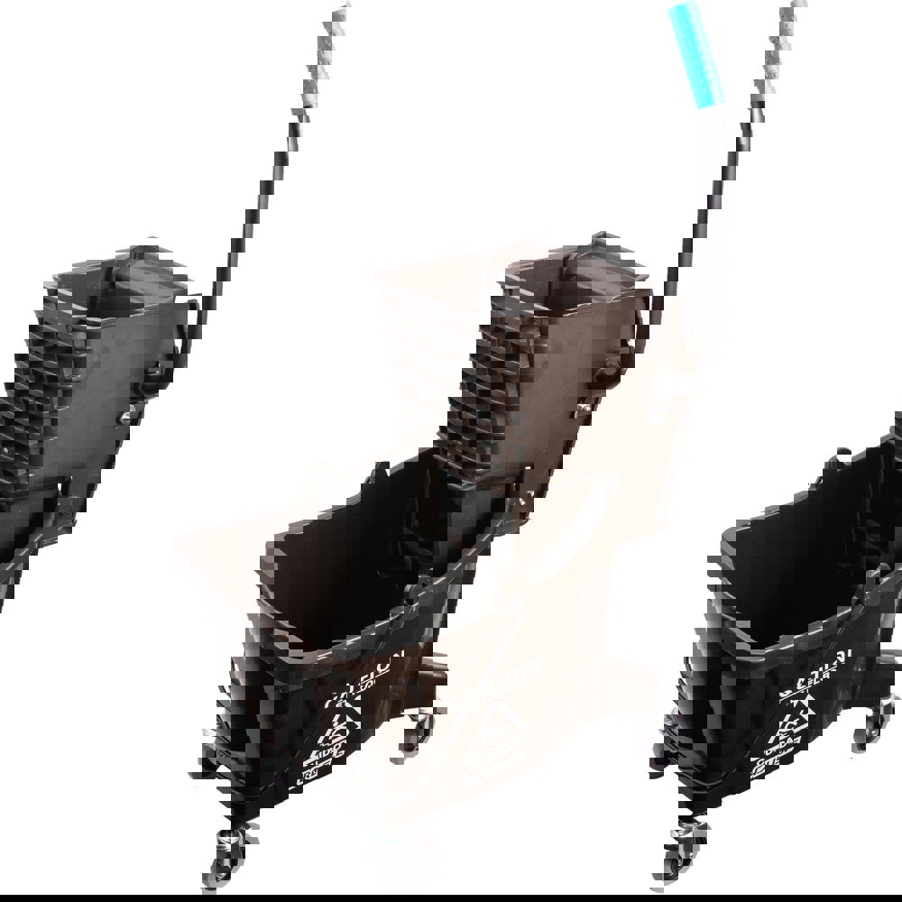 Mop Buckets & Wringers; Connection Type: None ; Mop Capacity: 26 ; Handle Material: Ergonomic Dual Component ; Color: Brown ; Features: Durable Material; Side-Press Wringer; Color-Coded Design; Non-Marking Casters; Ergonomic Handle