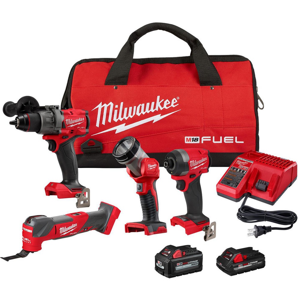 Cordless Tool Combination Kits; Kit Type: Hammer Drill; Impact Driver; Oscillating Multi-Tool; Worklight ; Tools: 1/2 in Brushless Hammer Drill; 1/4 in Hex Impact Driver; Oscillating Multi-Tool; Worklight ; Voltage: 18.00 ; Batteries Included: Yes