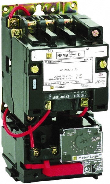 110 Coil VAC at 50 Hz, 120 Coil VAC at 60 Hz, 9 Amp, Nonreversible Open Enclosure NEMA Motor Starter
