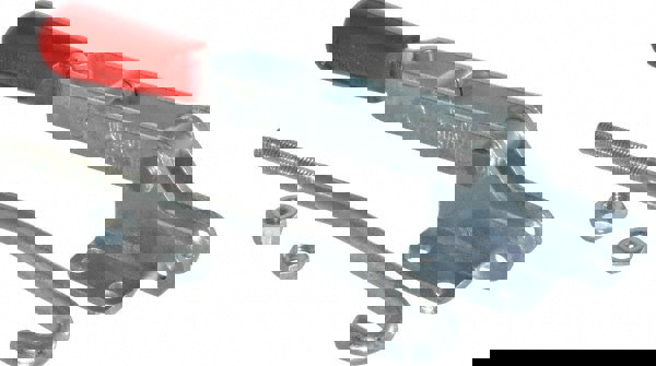 Pull-Action Latch Clamp: Horizontal, 750 lb, J-Hook, Flanged Base