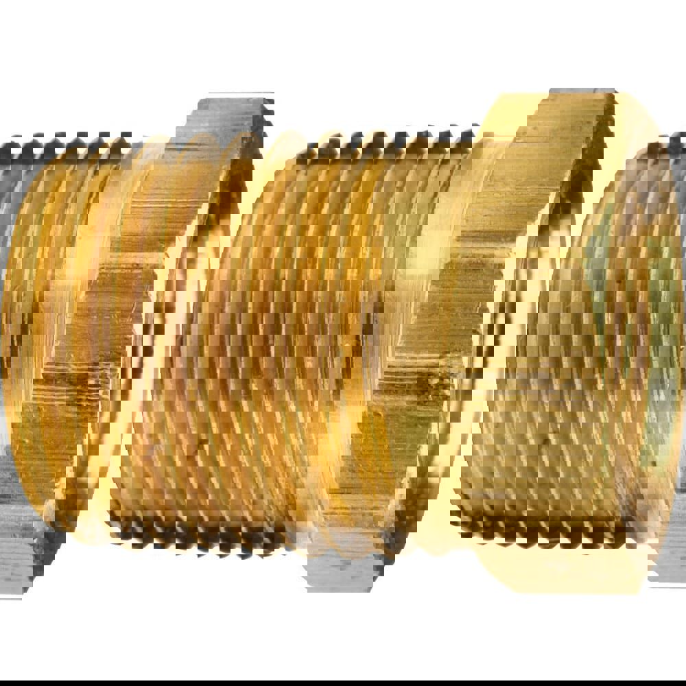 Brass & Chrome Pipe Fittings; Fitting Type: Reducer Bushing Male to Female ; Fitting Size: 1/2 x 1/4 ; End Connections: MNPT x FNPT ; Connection Type: Threaded ; Pressure Rating (psi): 1000 ; Fitting Shape: Straight