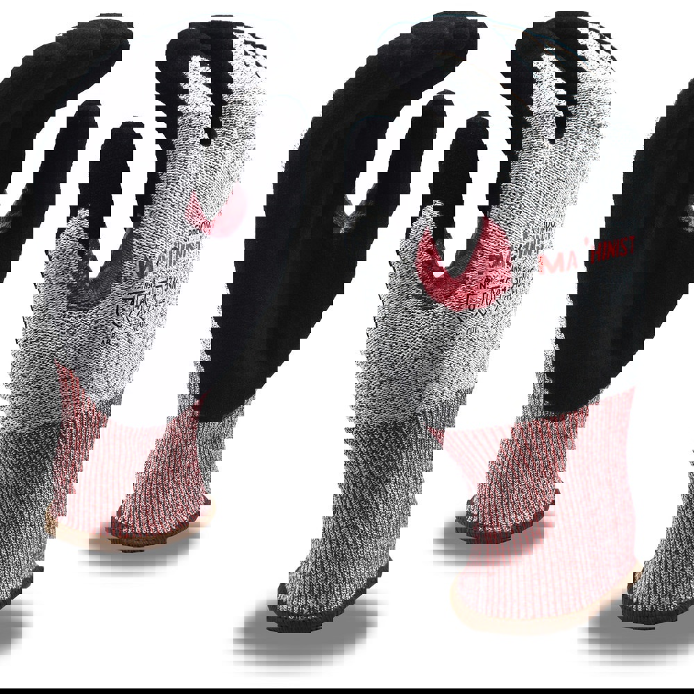 Cut, Puncture & Abrasive-Resistant Gloves: Size L, ANSI Cut A4, ANSI Puncture 4, Nitrile, HPPE