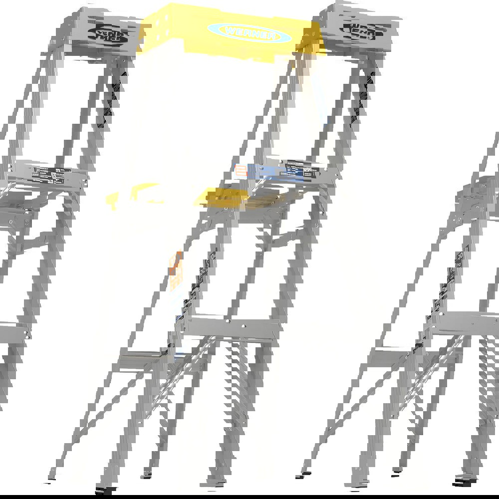 2-Step Aluminum Step Ladder: Type IA, 300 lb Capacity, 3' High