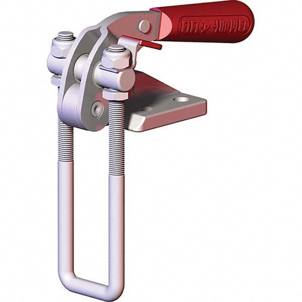 Pull-Action Latch Clamp: Vertical, 4,002 lb, U-Hook, Flanged Base