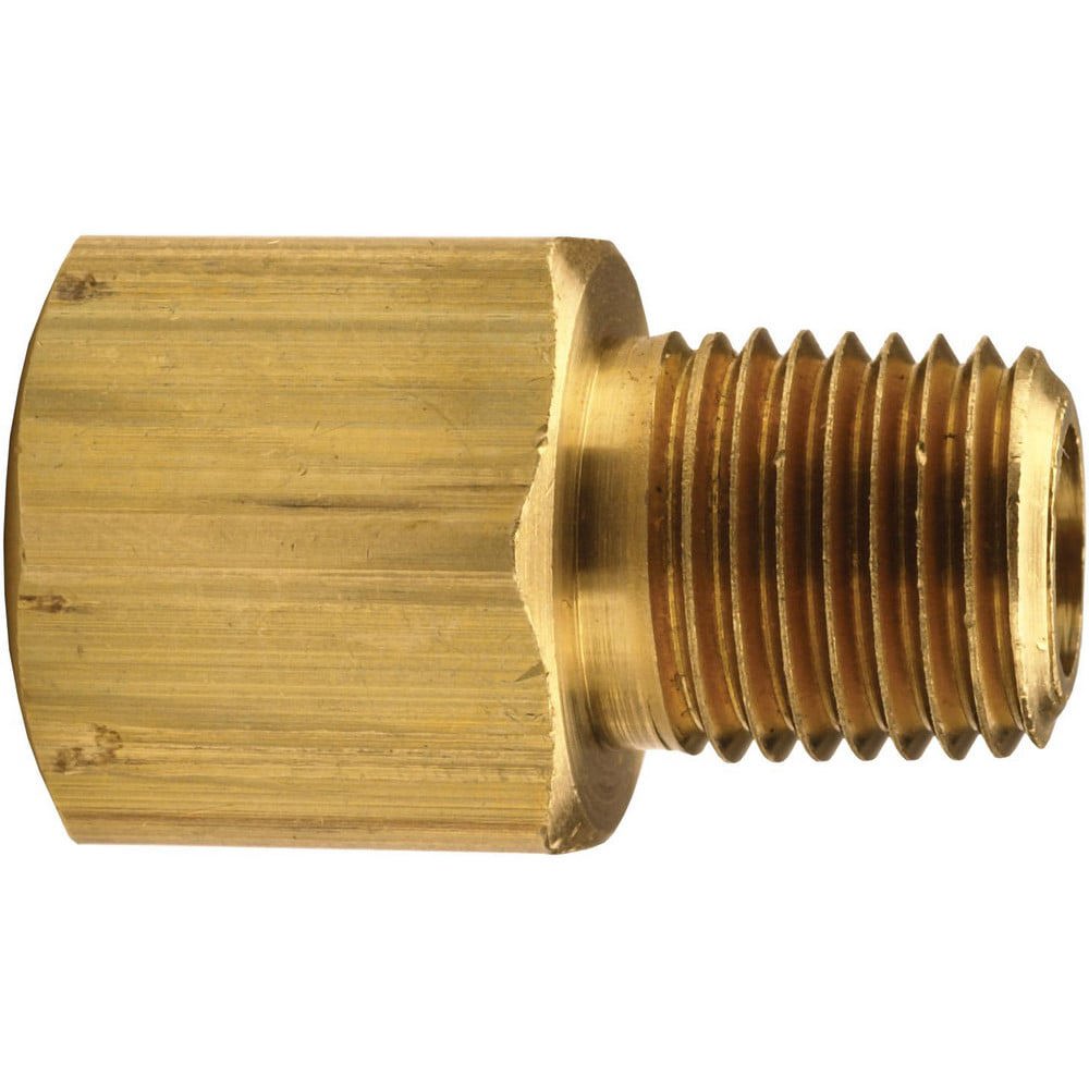 Brass & Chrome Pipe Fittings; Fitting Type: Adapter Female to Male ; Fitting Size: 3/8 x 1/4 ; End Connections: FNPT x MNPT ; Connection Type: Threaded ; Pressure Rating (psi): 1000 ; Fitting Shape: Straight
