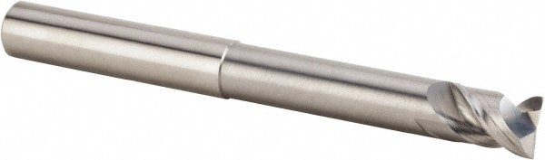 Square End Mill: 3/8'' Dia, 1/2'' LOC, 3/8'' Shank Dia, 4'' OAL, 2 Flutes, Solid Carbide