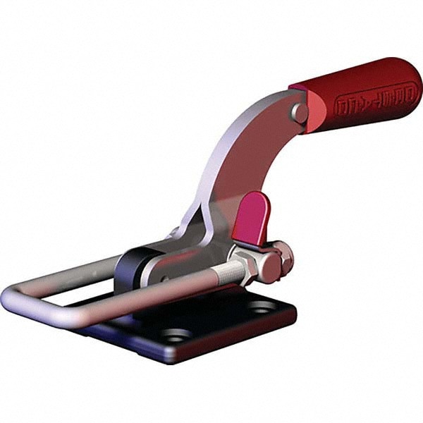 Pull-Action Latch Clamp: Horizontal, 4,002 lb, U-Hook, Flanged Base
