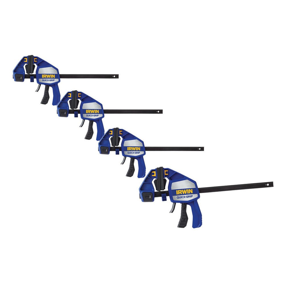 Bar Clamps; Maximum Capacity (Inch): 12 ; Overall Length (Inch): 20-7/8 ; Throat Depth (Mm - 2 Decimals): 92.08 ; Rail Material: Carbon Steel ; Replaceable Pads: No ; Handle Material: Plastic Resin