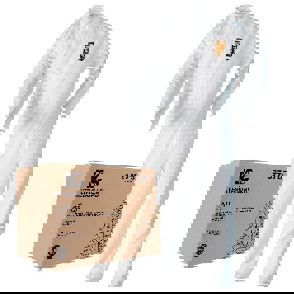 Disposable Coveralls: Size 4X-Large, SMS, Zipper Closure