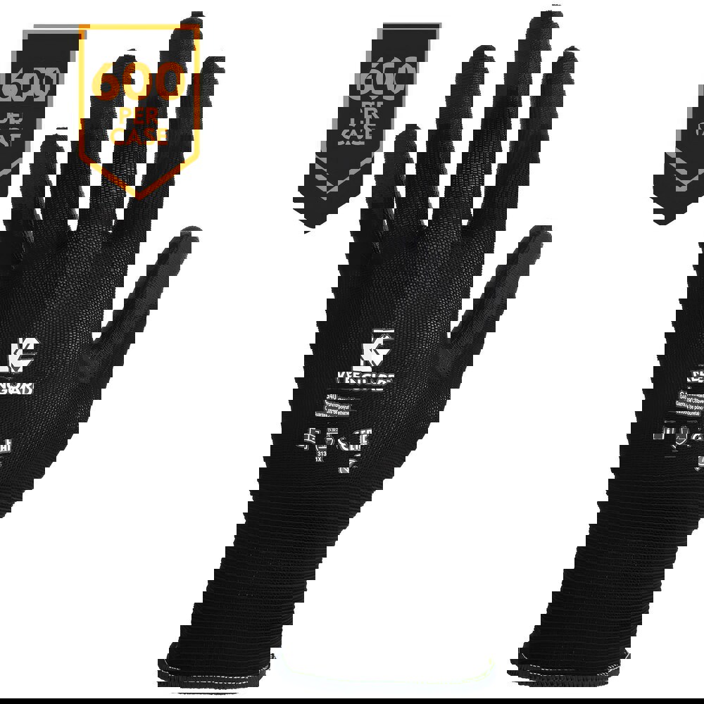 General Purpose Work Gloves: Large, Polyurethane Coated, Nylon