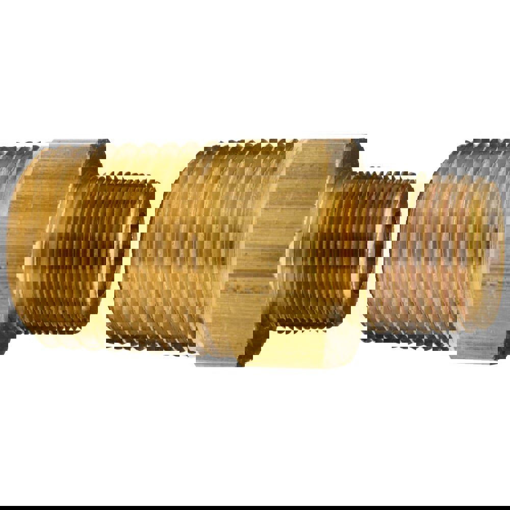 Brass & Chrome Pipe Fittings; Fitting Type: Adapter Female to Male Reducer ; Fitting Size: 1/2 x 3/8 ; End Connections: MNPT ; Connection Type: Threaded ; Pressure Rating (psi): 1000 ; Fitting Shape: Straight