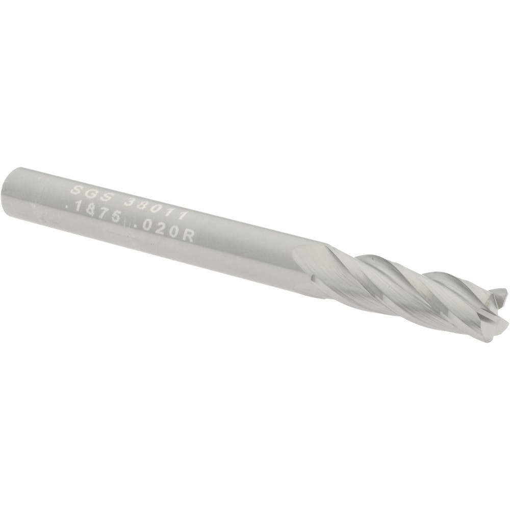 Corner Radius End Mill: 3/16