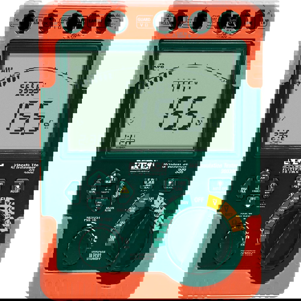Electrical Insulation Resistance Testers & Megohmmeters; Display Type: LCD ; Power Supply: C Batteries ; Resistance Capacity (Megohm): 600 ; Maximum Test Voltage: 5000V ; Overall Length: 7.80 ; Overall Height: 3.4in