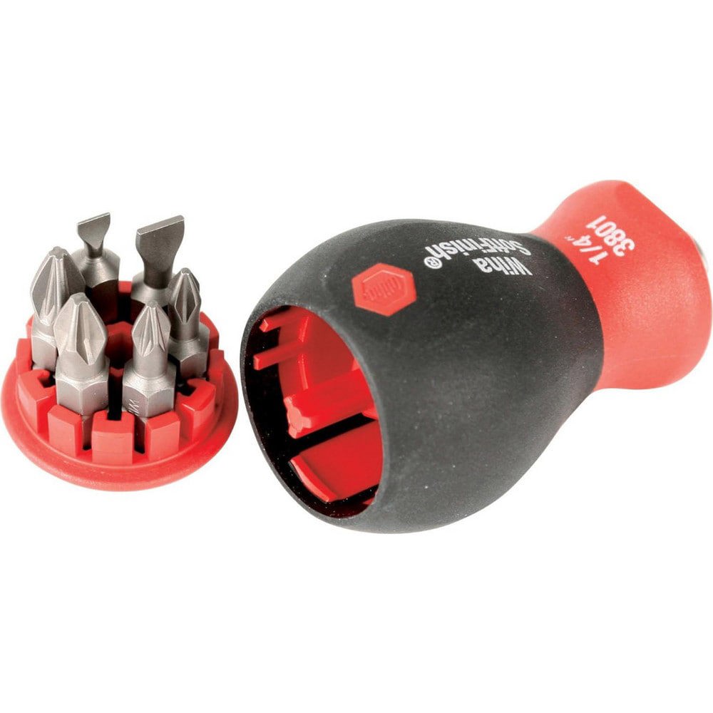 Bit Screwdrivers; Type: Stubby Multi-Bit Driver ; Tip Type: Slotted Bits; Phillips; PosiDriv. ; Overall Length (Inch): 2-1/2 ; Handle Length (Decimal Inch - 4 Decimals): 2.5000